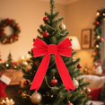 thumbnail image 4 of Large Red Velvet Christmas Bow with Gold Edges, 12 x 9 Inches - Perfect for Wreaths, Trees, and Outdoor Holiday Decorations, B, Bow, 4 of 9