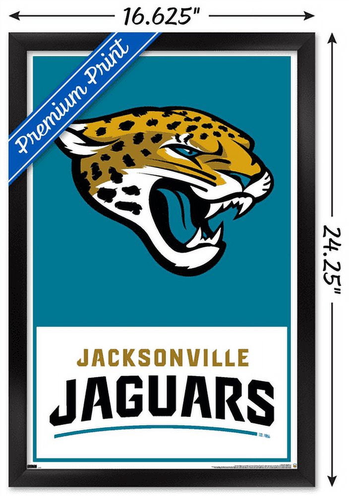 NFL Jacksonville Jaguars - Logo 21 Wall Poster, 14.725" x 22.375", Framed