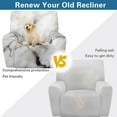 thumbnail image 3 of SCRAWLGOD Marble Print White Recliner Chair Covers 4-Pieces, Stretch Recliner Cover for Living Room Recliner, Washable Reclining Chair Cover Soft Furniture Protector for Pets, 3 of 7