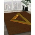 thumbnail image 3 of Ahgly Company Machine Washable Indoor Round Transitional Saddle Brown Area Rugs, 5' Round, 3 of 7