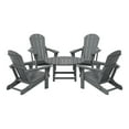 thumbnail image 2 of WestinTrends Malibu 5-Piece HDPE Adirondack Chair Outdoor Patio Conversation Set, Gray, 2 of 14