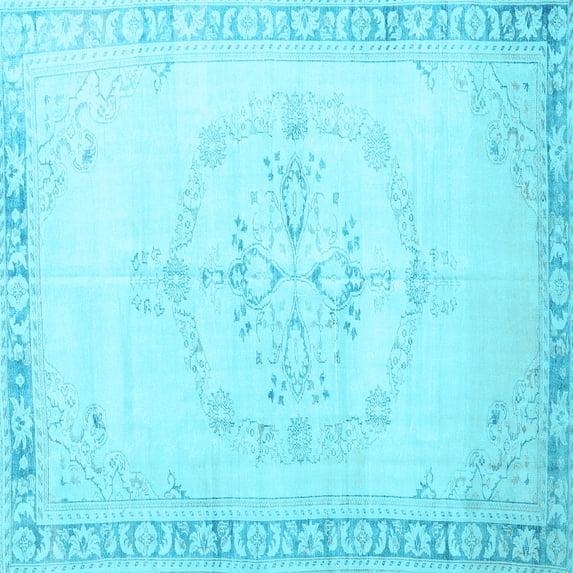 Ahgly Company Indoor Square Persian Light Blue Traditional Area Rugs, 3' Square