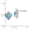 thumbnail image 4 of Quality Gold 14K Topaz & Diamond Heart Post Earrings, White Gold & Blue, 4 of 4