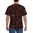 thumbnail image 3 of Vsdgher Hot Chili Print Men's Dry Fit Mesh Athletic Shirts Moisture Wicking Tennis T-Shirt Tops, 3 of 9