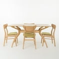 thumbnail image 4 of Noble House Ava Natural Oak Wood Green Tea 5 Piece Dining Set, 4 of 8