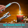thumbnail image 5 of 2Pack Electric Lighter – USB Rechargeable Candle lighter, Windproof Flameless Plasma Arc Lighter for BBQ Grill, Camping, Stove, 7.5” Long Stick Lighter,Blue, 5 of 11