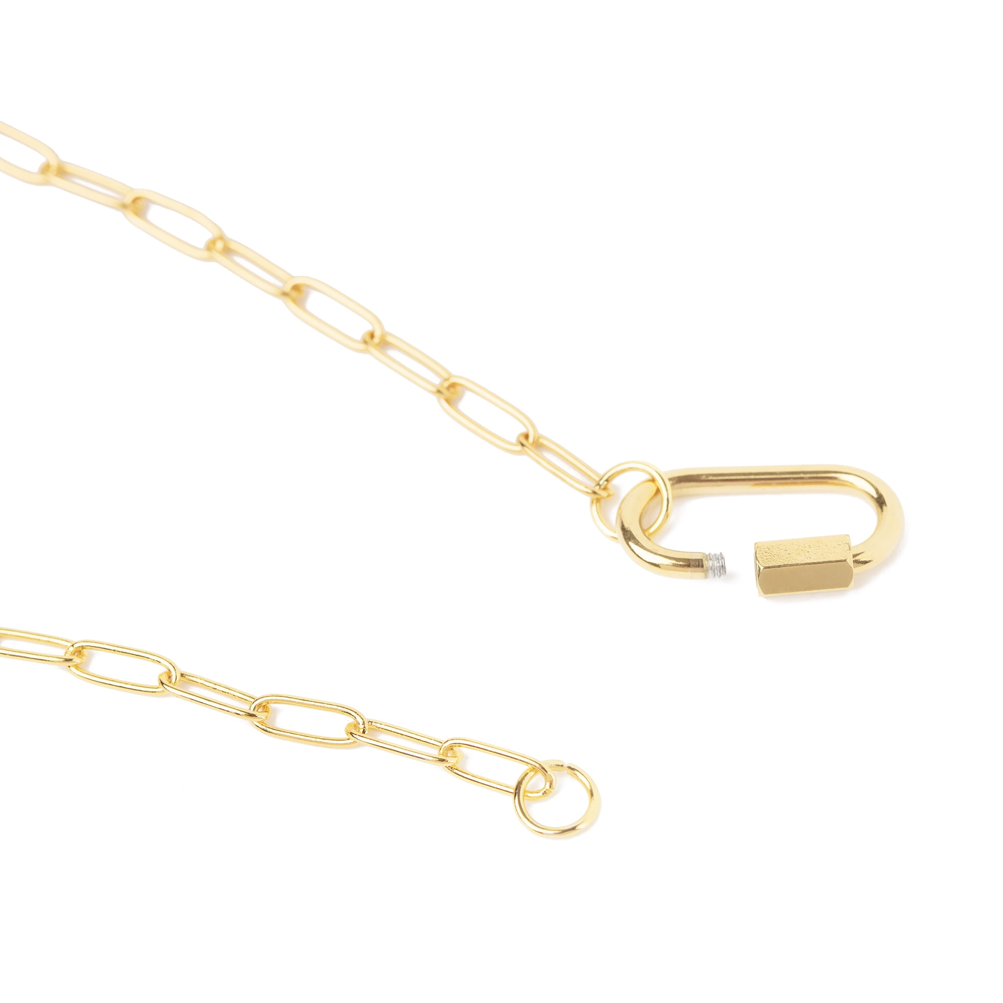 (1 pack) Cousin DIY Gold Paperclip Chain with Carabiner Pendant, 18"+3" Extender, Metal, Adult, 69995780