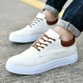 thumbnail image 4 of Modisza Men's Casual Sneakers Canvas Comfortable Walking Flat Shoes Outdoor Travel Work Sneaker with Strappy Everyday Footwear White 9, 4 of 6