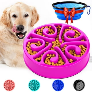 Leash Boss Leashboss Slow Feeder Dog Bowls - cup Maze Puzzle Food Bowl with  Feeder Holes, Fits into Elevated Pet Feeders - Slow Eating for
