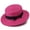 Hot Pink, variant on Women’s Solid Flat Top Straw Boater Hat Simple Fabric Bow Decor Breathable Light Sun Hat for Beach Days & Summer Picnic Activities Blue