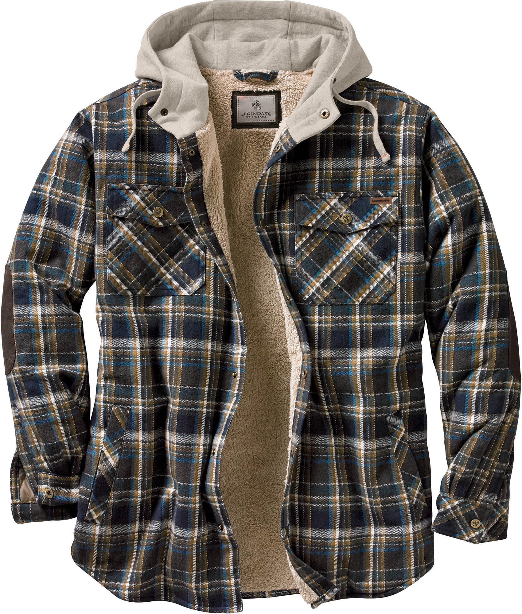 Legendary Whitetails Men's Camp Night Berber Lined Hooded Flannel Shirt ...