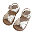 thumbnail image 3 of oqasdz Girls Sandals Elegant Lace Bow Design Flat Princess Shoes for Big Kids and Youth Beach Walking Shoes Summer Casual Outdoor, 3 of 5
