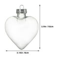 thumbnail image 2 of 10 adornos transparentes en forma de corazón, bolas de plástico rellenables para árbol de Navidad, manualidades, decoración navideña, recuerdos de fiesta para bodas y ocasiones especiales., 2 of 4