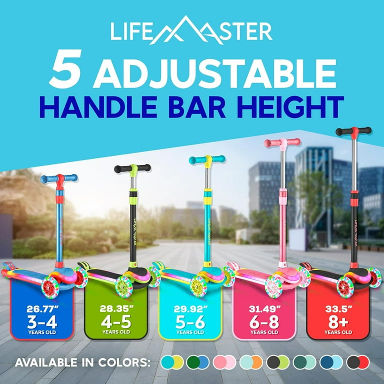 Lifemaster 3-Wheel Kids Scooter with LED Lights, Red photo 4