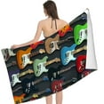 thumbnail image 2 of PHYHOO Guitars Microfiber Sand Free Beach Towel Oversized Quick Dry Absorbent for Pool Swimming Bathroom Beach Towel  30x60in, 2 of 8