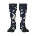thumbnail image 2 of Picia Women Crew Soft Moisture-wicking Socks Cartoon Spaceship Pattern Design Cotton Socks, One Size fit All, 2 of 9