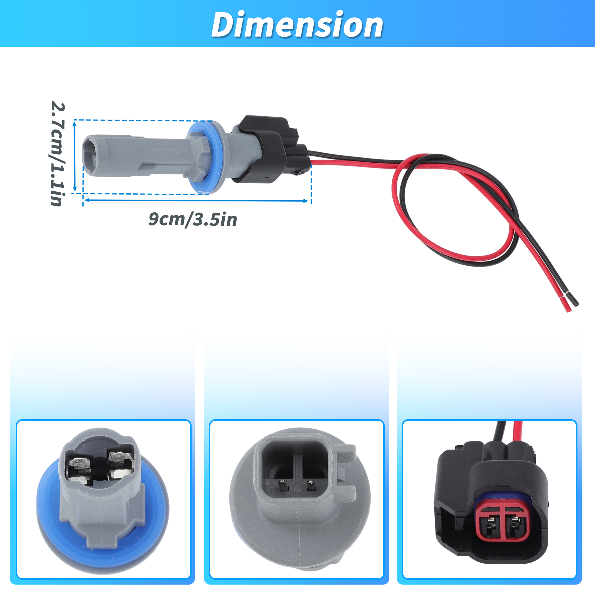 Unique Bargains Side Marker Light Bulb Socket Harness for Ford F-150 2015-2023