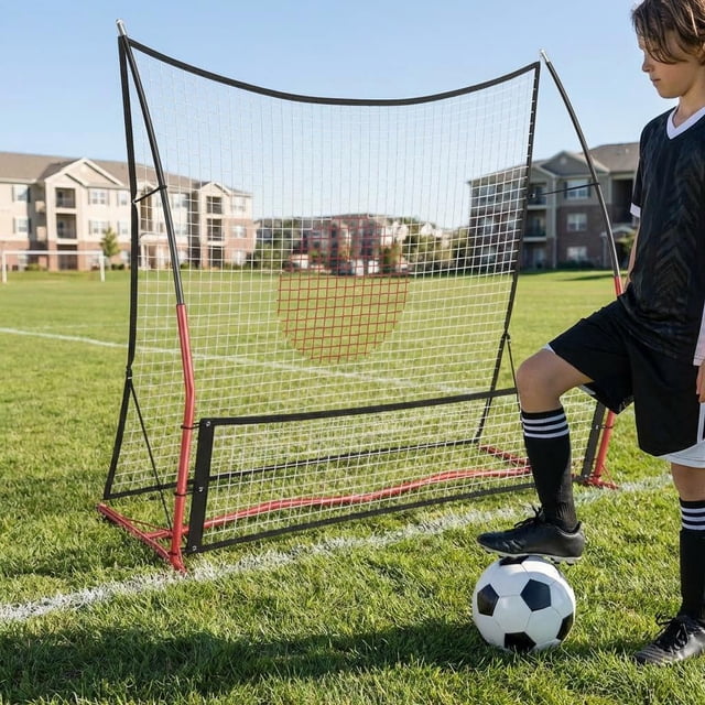 Football Rebound Net & Soccer Rebound Net - High Low Multi-Directional Rebound Trainer for Football Soccer Training, Portable Practice Net for Skill Development, Indoor Outdoor Use