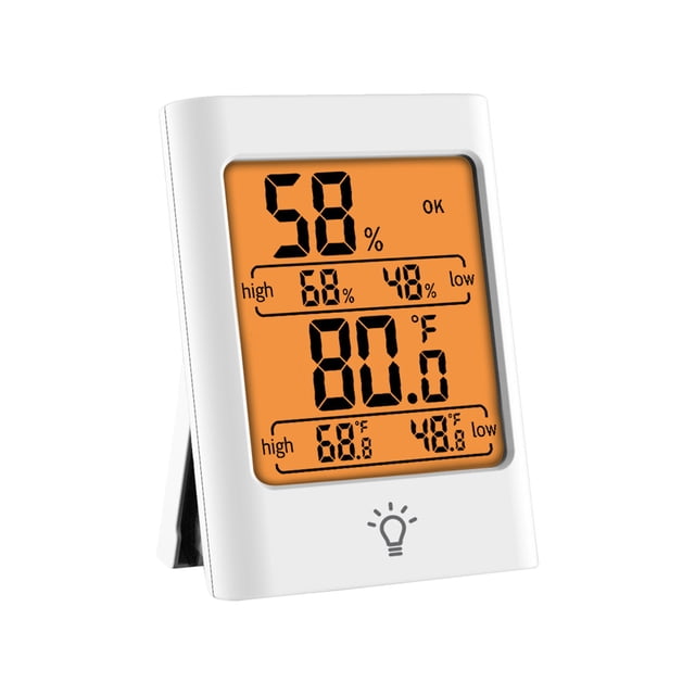 Vwrxbz Thermometer Hygrometer Indoor Digital Display with Touch Backlight Temperature Humidity Monitor for Home Office Greenhouse