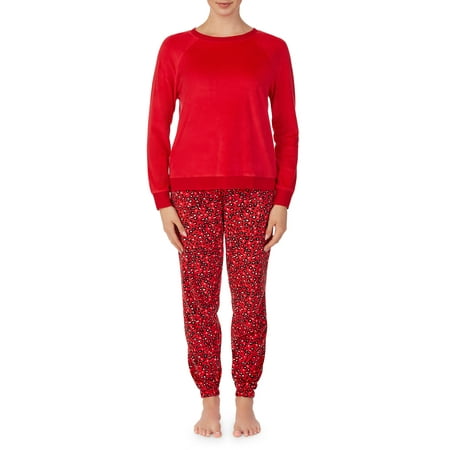 

Secret Treasures Women s and Women s Plus 2-piece Stretch Knit Velour Top and Jogger Pajama Set