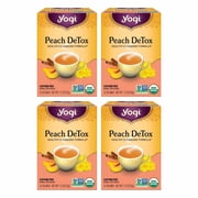 Yogi Tea Peach DeTox - Organic DeTox Tea to Feel Refreshed - Includes Cinnamon Bark, Ginger Root, Cardamom Pod, Burdock Root, Dandelion Root & More - 16 Bags per Pack (4 Packs)