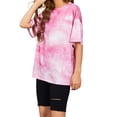 thumbnail image 3 of Lovito Korean Style Oversized T-Shirt for Women Fashion Tie Dye Loose Round Neck Tops Plus Size Short Sleeve Blouse Summer Comfortable Vintage Large Tee, 3 of 5