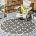 thumbnail image 2 of Safavieh Courtyard Alyssa Geometric Indoor/Outdoor Area Rug, Anthracite/Beige, 7'10" x 7'10" Round, 2 of 10