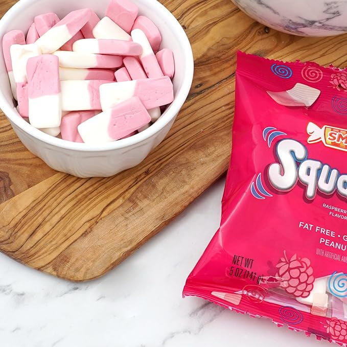 Squashies Raspberry and Cream Flavored Marshmallow Foam Gummies
