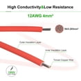 thumbnail image 3 of Cable de panel solar 15 pies 12 AWG 4mm2 Unique Bargains cobre estañado alambre con Conector Hembra Macho Negro Rojo, 3 of 7