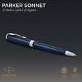thumbnail image 2 of Parker Sonnet Ballpoint Pen | Blue Lacquer with Palladium Trim | Medium Point Black Ink | Gift Box, 2 of 8