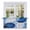White Blue, variant on Blue Geometric Tier Curtains, Gradient Abstract Contemporary Solid Light Filtering Kitchen Curtains, 2Pcs Rod Pocket Half Window Treatments Panels for Sink Cafe Cabinet Camper 27.5x24 Inches