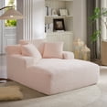 thumbnail image 4 of DEALTOPS 66.1" Oversized Comfy Lounge Chair, Corduroy Foam Sofa Chair with Pillows, No Assembly, Living Room or Bedroom, Pink, 4 of 6