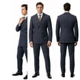 thumbnail image 2 of Beauty-Emily Men's Classic Double-Breasted Suit Set – Slim Fit 2-Piece Blazer & Pants, Formal Business Suit for Office, Wedding & Events, 2 of 12