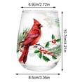thumbnail image 3 of 1 Pcs Christmas Stemless Wine Glasses 17oz Red Cardinal Bird Berry Drinking Glasses Xmas Winter Tumbler Cups for Home Office Party Supplies, 3 of 9