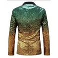 thumbnail image 4 of BLTIBY Mens Blazer Jacket Sequin Slim Fit Business Lightweight Coat Fashion Lapel One Button Outwear with Pockets Green L, 4 of 6