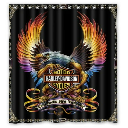Ganma Harley Davidson Shower Curtain Polyester Fabric Bathroom