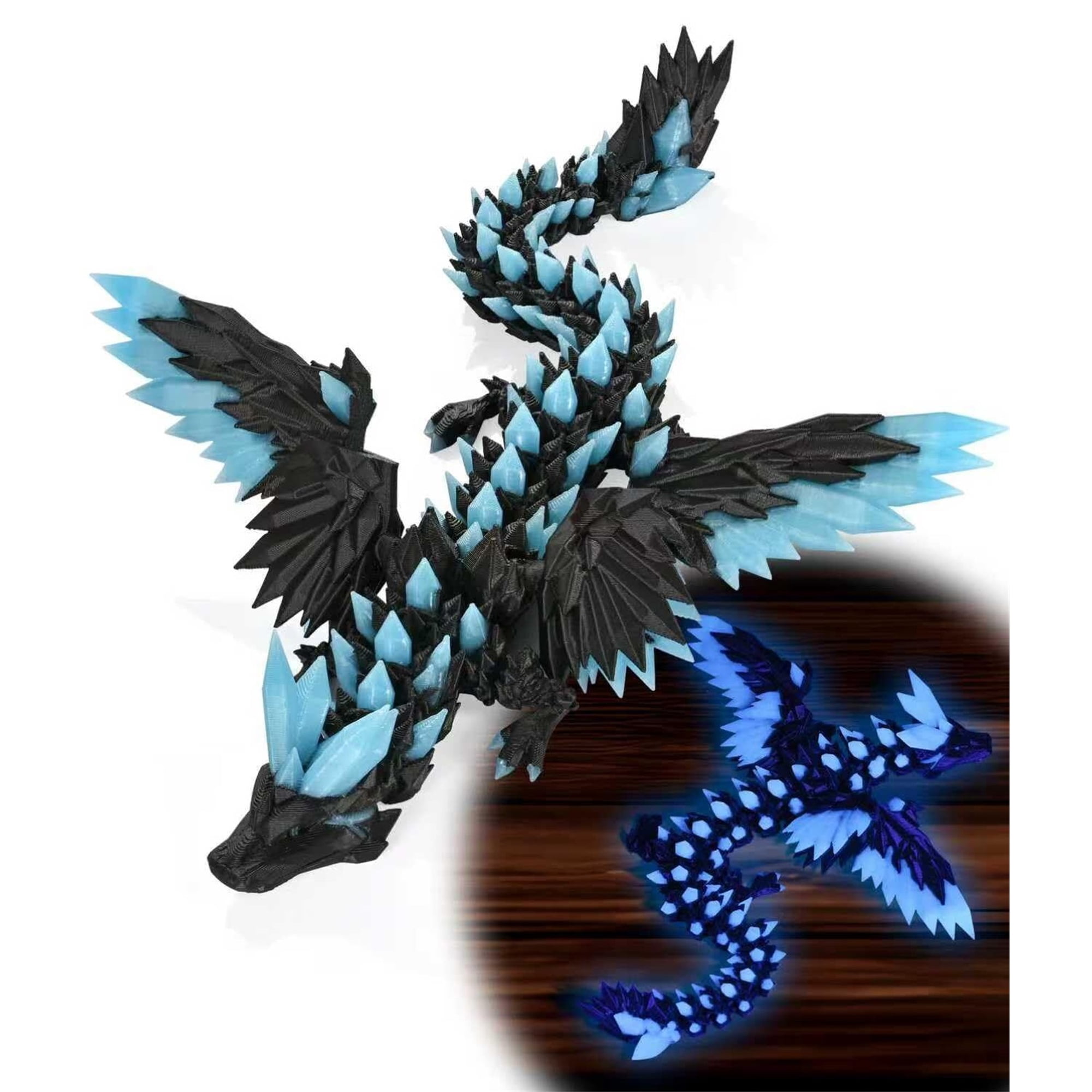 3D Printed Dragon with Wings Glow in The Dark