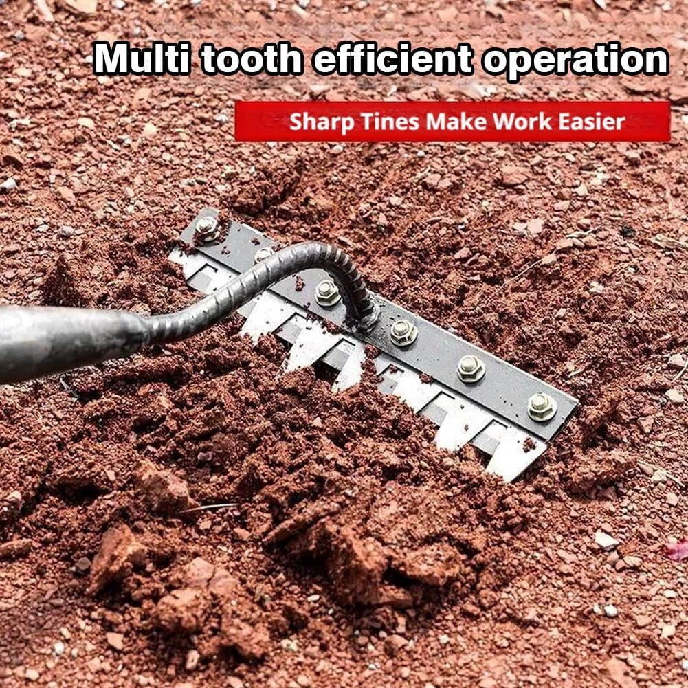 Carbon Steel Garden Hand Rake, 2026 New Garden Hand Rake Tool Carbon Steel 5/6/7/8 Teeth, Heavy Duty Weed Remover Tool for Yard, Farm, Soil & Lawn Care