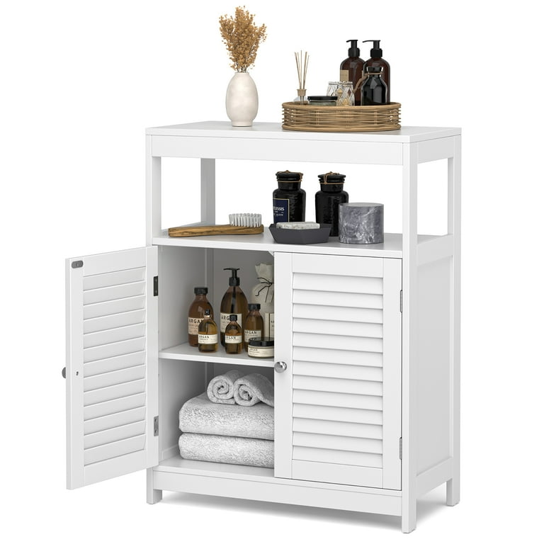 Costway Bathroom Floor Cabinet Storage Organizer Free-Standing w/ - On Sale  - Bed Bath & Beyond - 33239608