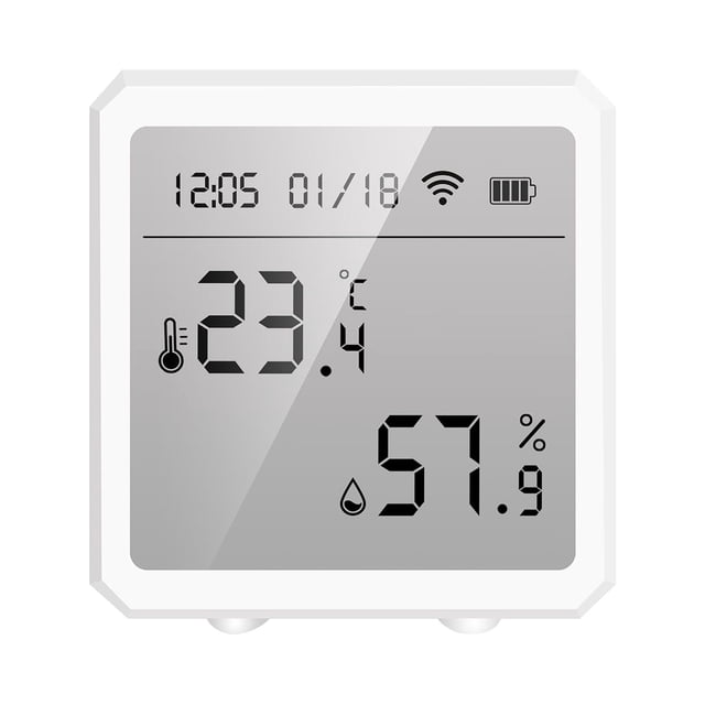 Amdohai Tuya Smart WiFi Temperature Humidity Sensor Indoor Hygrometer Thermometer APP Remote Control with LCD Screen T&H Sensor ℃/℉ Switchable Compatible with Alexa Google Home