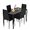 Black, variant on Dining Table Set for 4 Furniture 5 Piece Faux Dining Set, Modern Kitchen Table with Upholstered PU Leather Chairs and Glass Tabletop for Breakfast Nook Small Spaces,White