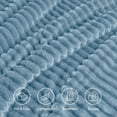 thumbnail image 3 of Sherpa Fleece King Size Blanket - Super Soft & Warm Striped Fleece, Cozy Plush Fluffy Large Bed Blanket All Season Use (Light Blue, 104x90 Inches), 3 of 14