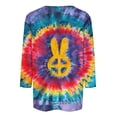 thumbnail image 4 of ZVAVZ Chemises de Pâques Chrétiennes pour Femmes, Mode Féminine Chemises à Col Rond Imprimé Floral Jour de Pâques Manches 3/4 Chandail Habillé Décontracté T-Shirts d'Été en Liquidation Multicolore 3TG, 4 of 5