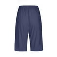 thumbnail image 5 of QATAINLAV Womens Plus Size Linen Bermuda Shorts with Pockets Trendy Loose Fit Y2K Shorts Summer Drawstring Casual High Waisted Workout Shorts Navy 4XL 90% off Clearance Sale, 5 of 6