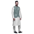 thumbnail image 2 of Atasi Kurta Churidar Uni Pyjama et Ensemble de Veste Nehru Imprimée pour Tenue de Fête pour Hommes, 2 of 3