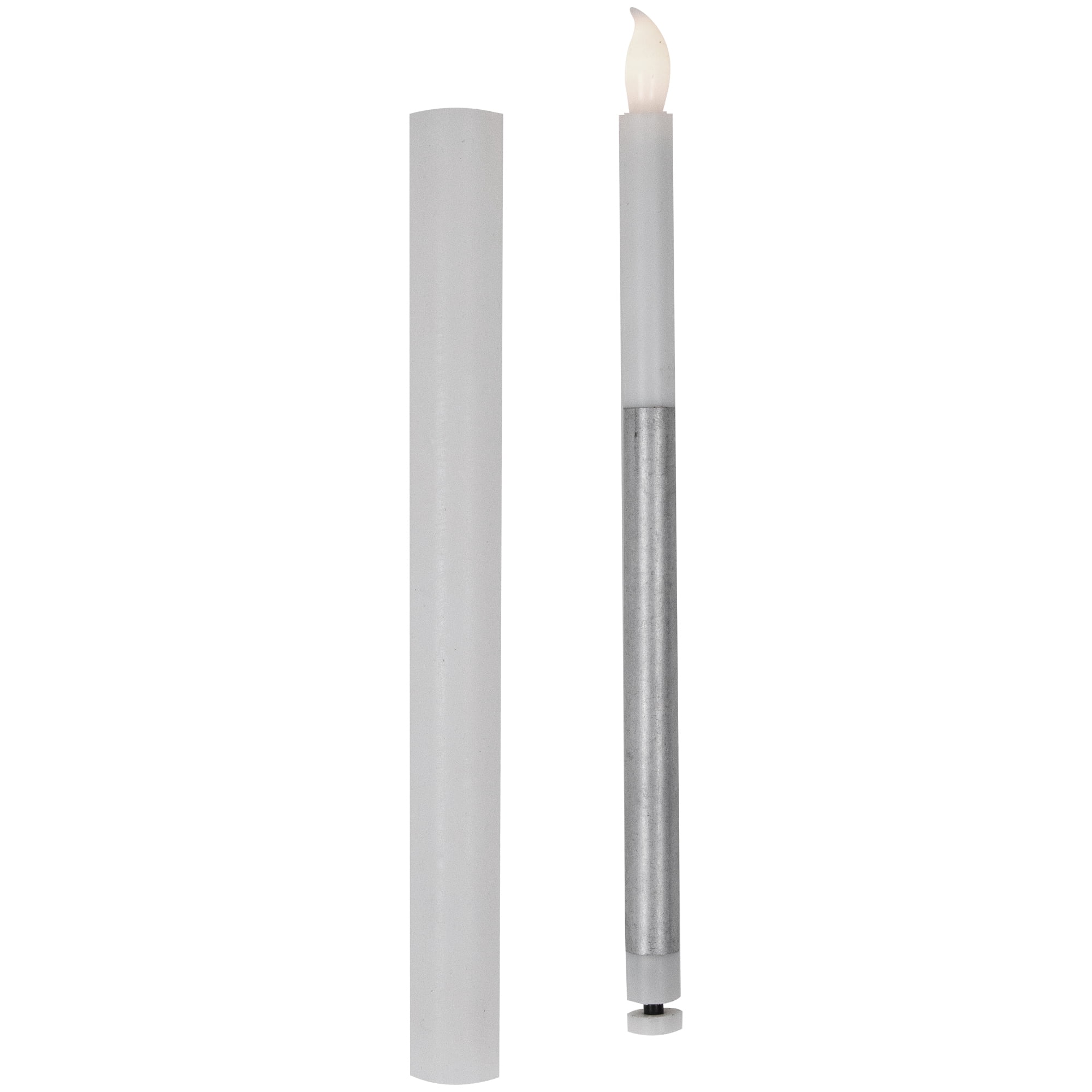 Northlight Set of 4 Solid White LED Flameless Flickering Wax Taper Candles 9.5"
