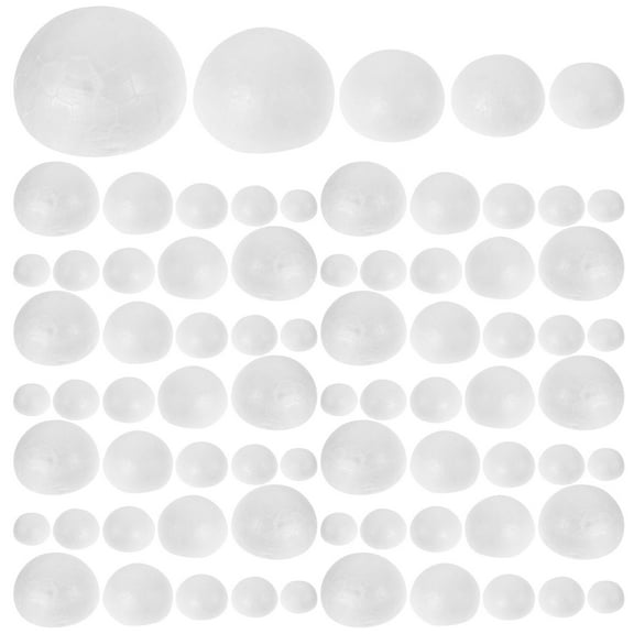 FRCOLOR 150Pcs White Foam Balls for DIY Crafts Semi Circle Shape Paint Glue Cut