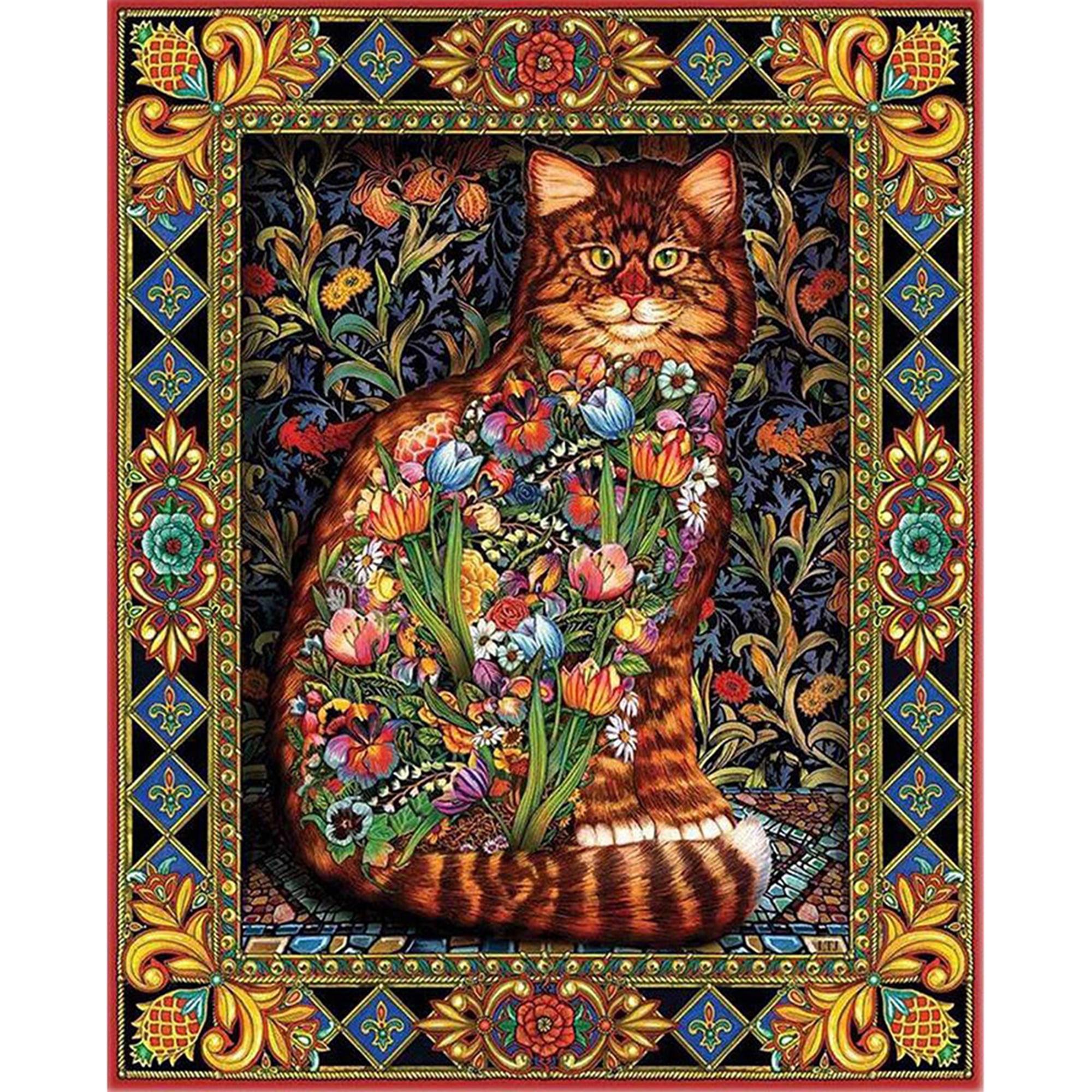 DIY Cat Full Drill 5D Diamond Painting Cross Stitch Pictures Kits Mural Decors 