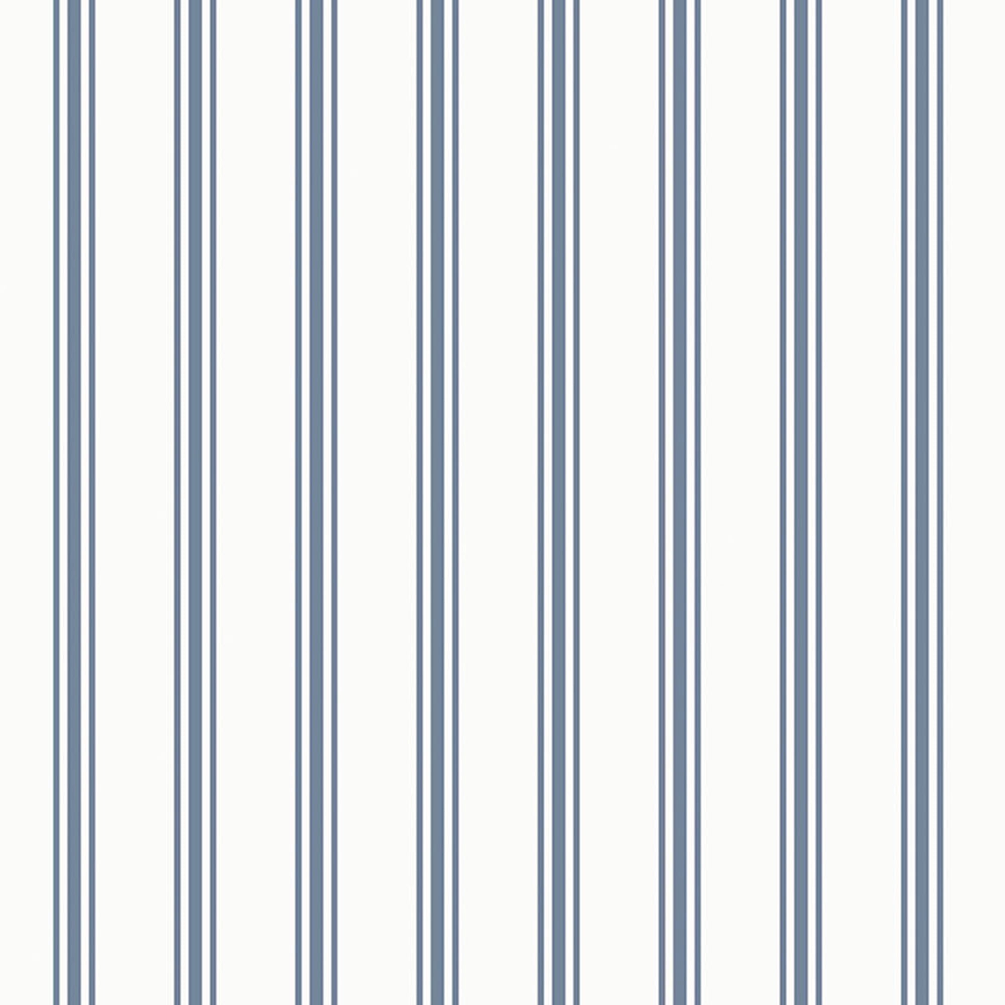 Laura Ashley Farnworth Stripe Smoke Blue Wallpaper