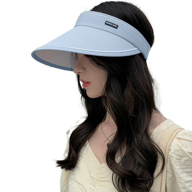Empty Top Letter Logo Elastic Rope Hair Hoop Design Sun Hat Women Extended Brim Outdoor Riding Hat